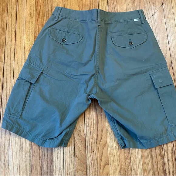 Men's LEVI'S Khaki Flat Front Cotton Cargo Shorts 30 White Tab Ripstop - Picture 2 of 9